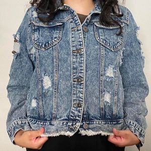 [Size: L] Distressed Jean Jacket